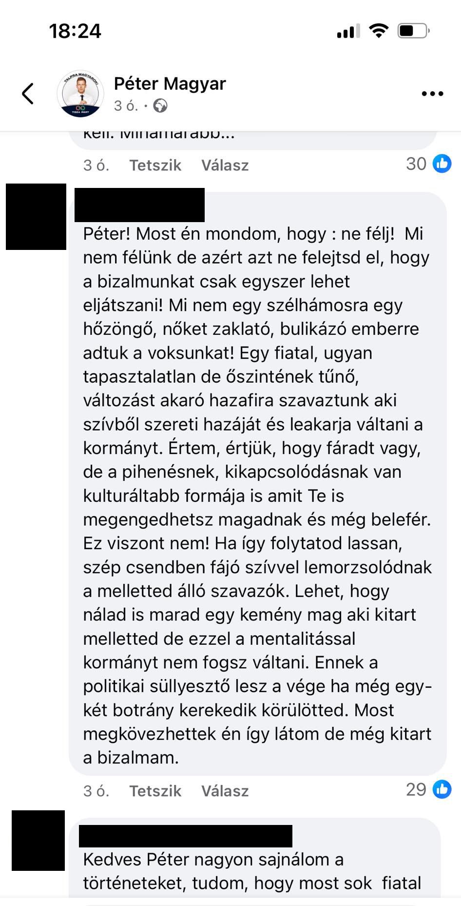 Magyar Péter követője, botrány a klubban, Fotó: Facebook