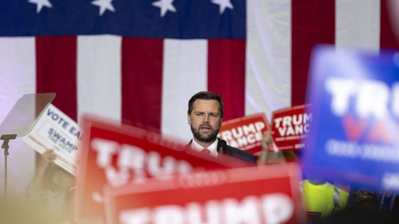 US Vice Presidential nominee JD Vance holds campaign rally in Radford, Virginia