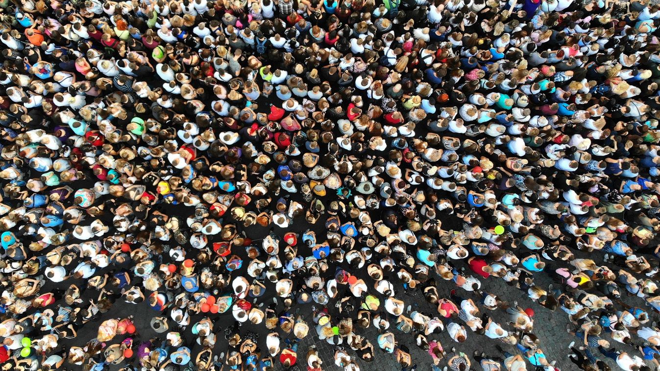 People,Crowd,,Aerial,Top,View