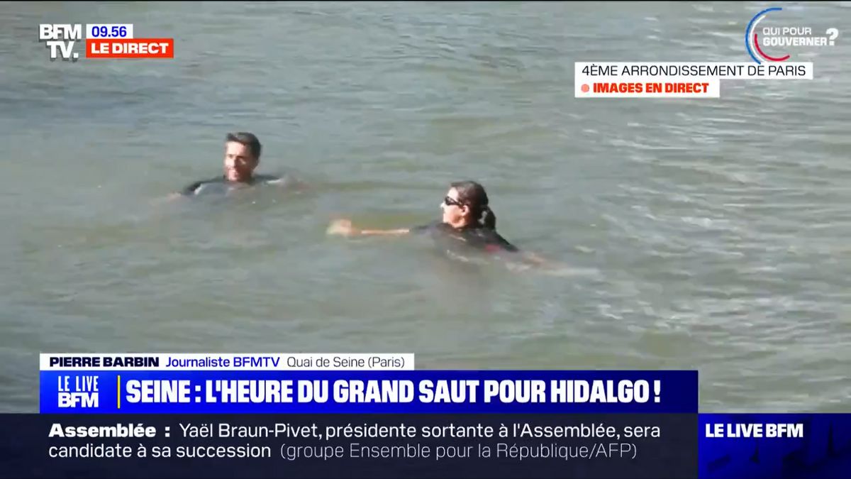 Párizs polgármestere is megmártózott a „fekáliásnak” mondott Szajnában, hogy demonstrálja, most már aztán tényleg sikerült a folyót megtisztítani (VIDEÓ)