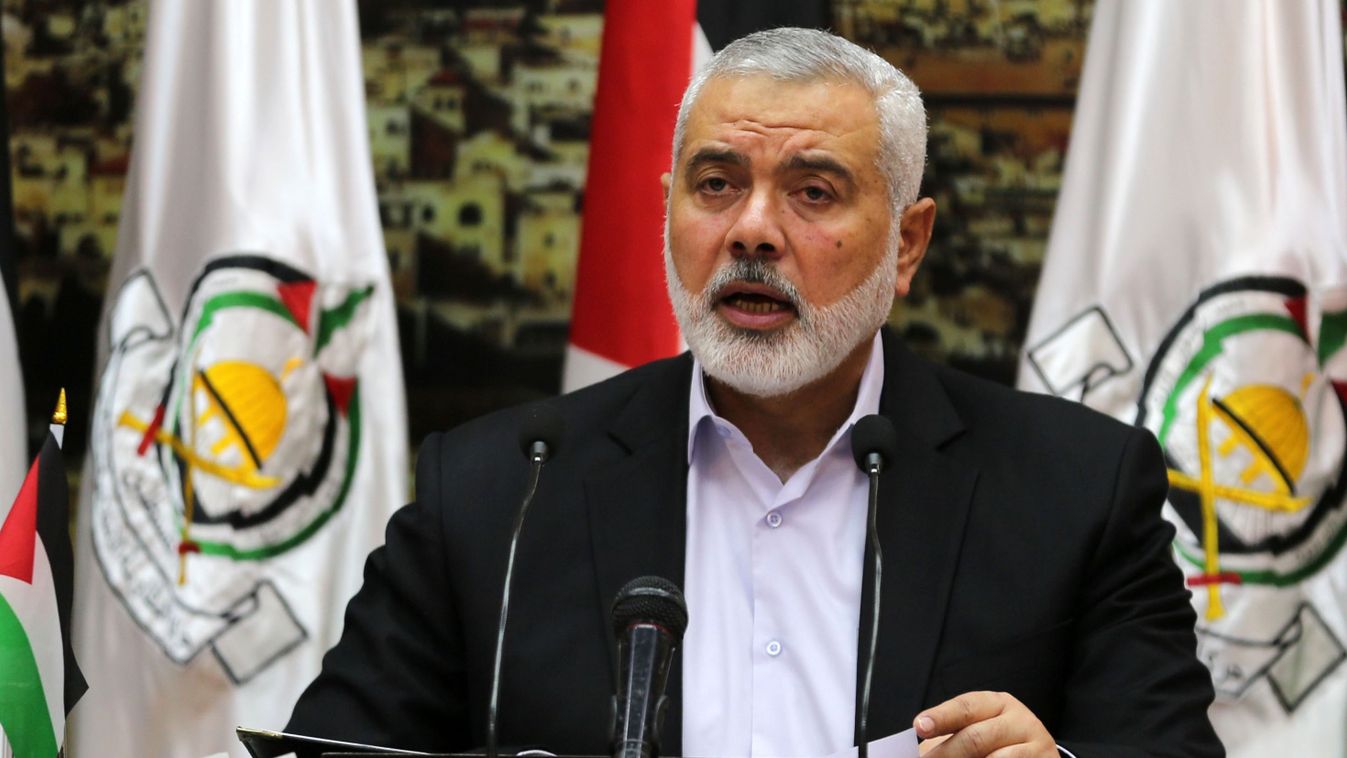 Ismail Haniya delivers a speech in Gaza