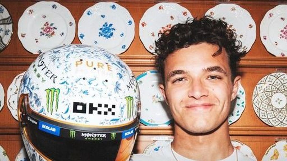 „Bocs a tavalyiért!” – Herendi-mintás bukósisakban versenyez a Hungaroringen a „trófeatörő” Lando Norris