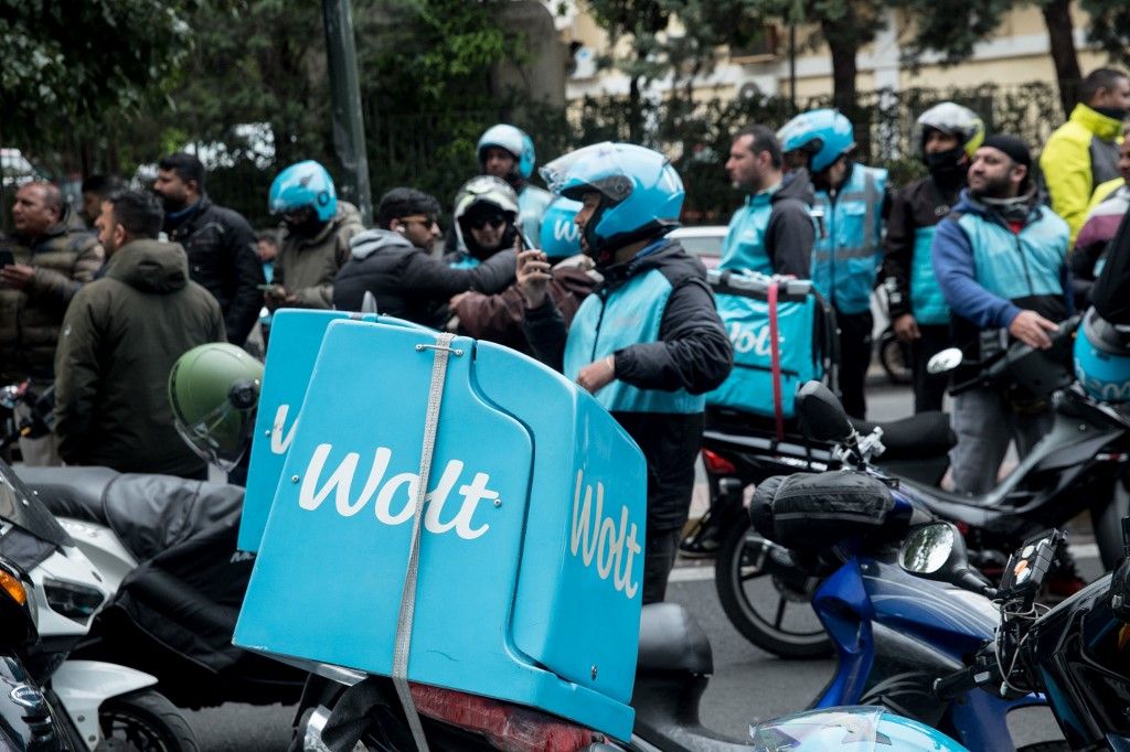 Protest By Delivery Personnel Of Wolt In Athens