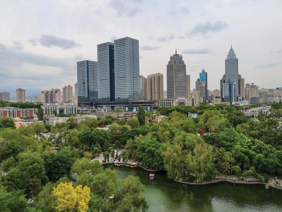 Urumqi,/,Xinjiang,,China,-,May,2019:,The,Aerial,View