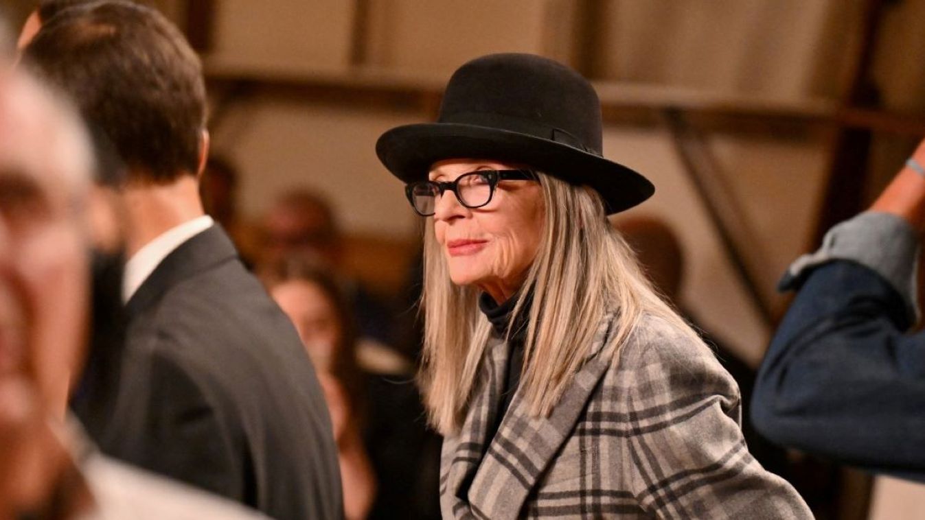 US actress Diane Keaton attends the Ralph Lauren Spring Summer 2024 runway show during New York Fashion Week in New York on September 8, 2023.