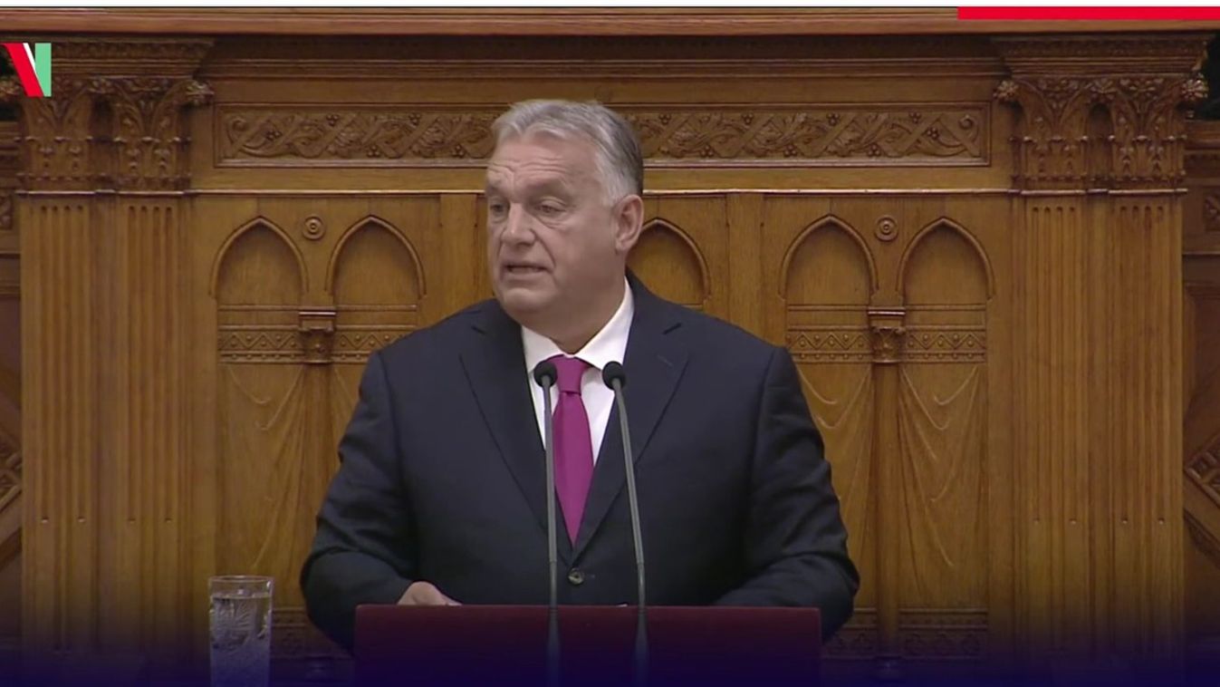 Orbán Viktor parlamenti szezonnyitó beszédét tartja 2024. szeptember 30-án