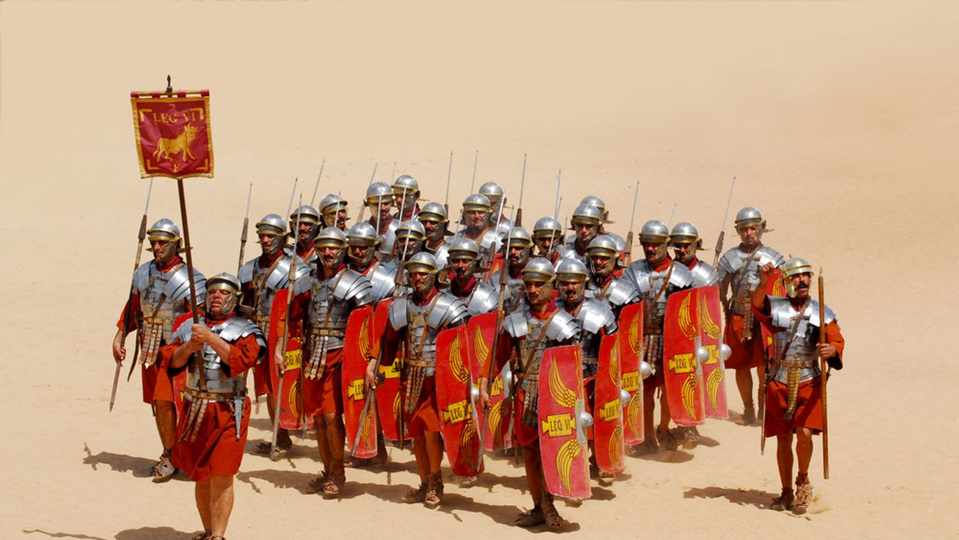 Group,Of,Roman,Soldiers,During,Roman,Show,In,Jerash,,Jordan