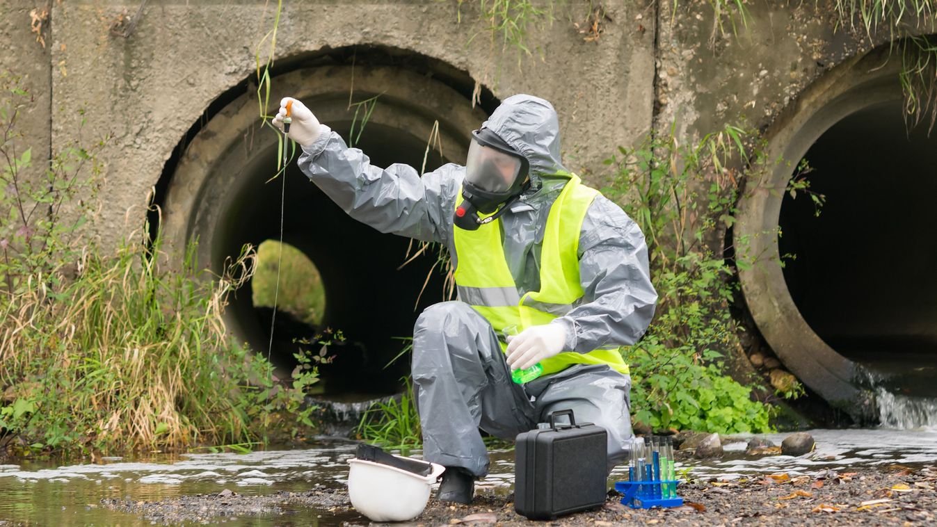 A,Man,In,A,Protective,Suit,And,Mask,From,Bacteria