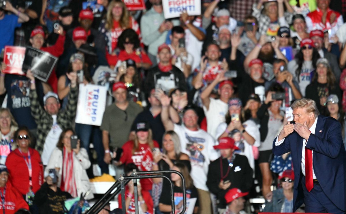 Republican presidential nominee Donald Trump holds a rally at site of first assassination attempt