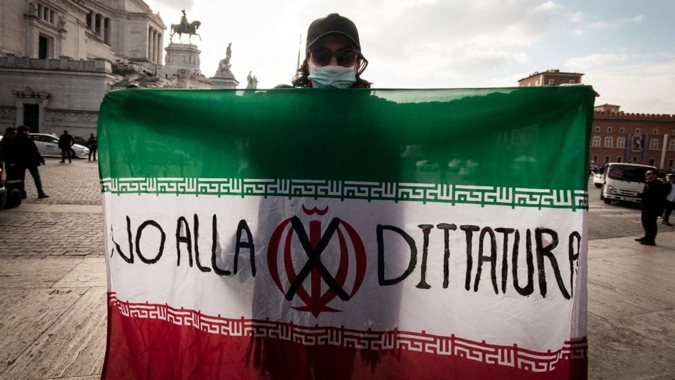 SOS Iran For Democracy Protest In Rome, Italy