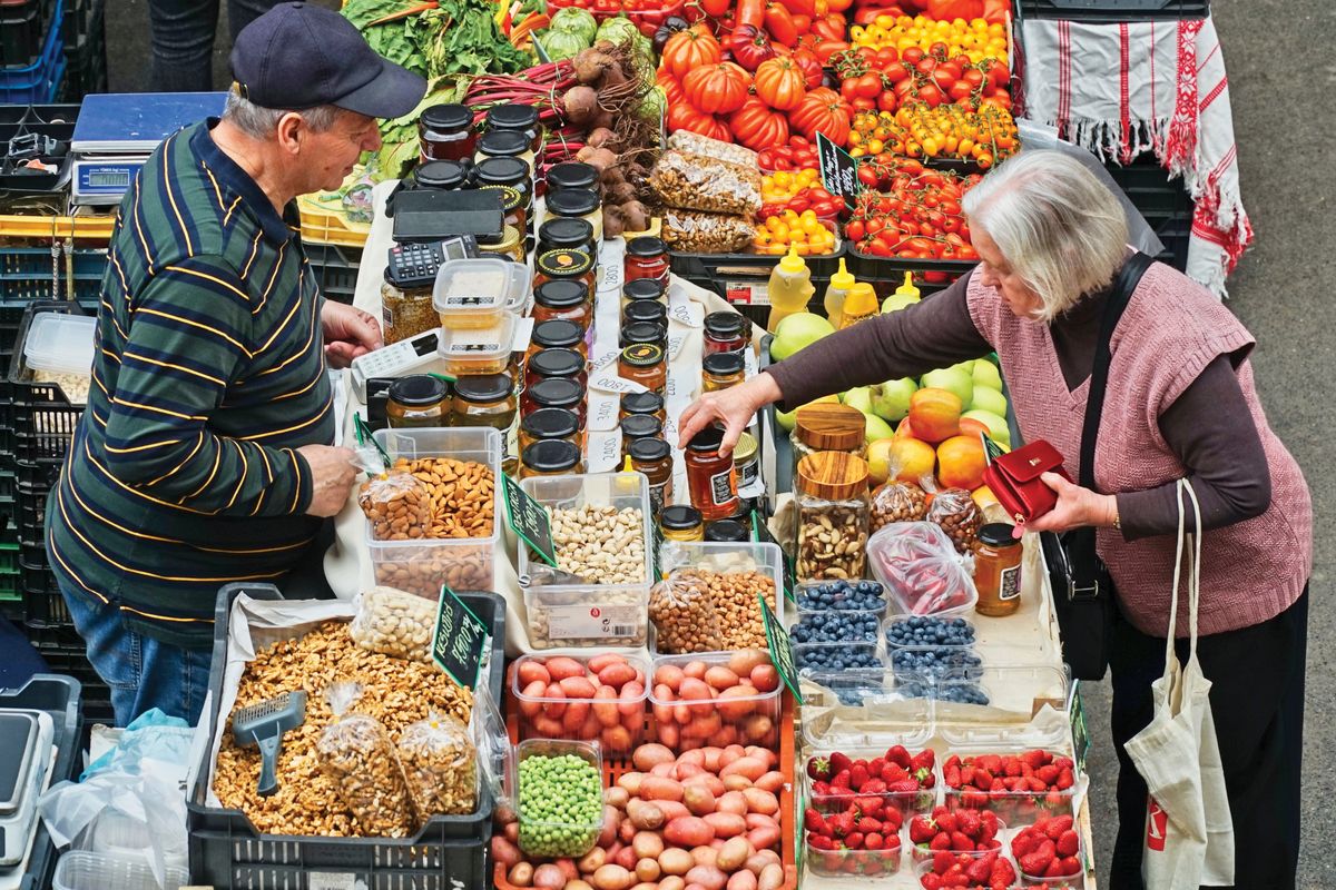 Budapest,,Hungary,-,Apr,6,,2024:,Colorful,Market,Stall,With