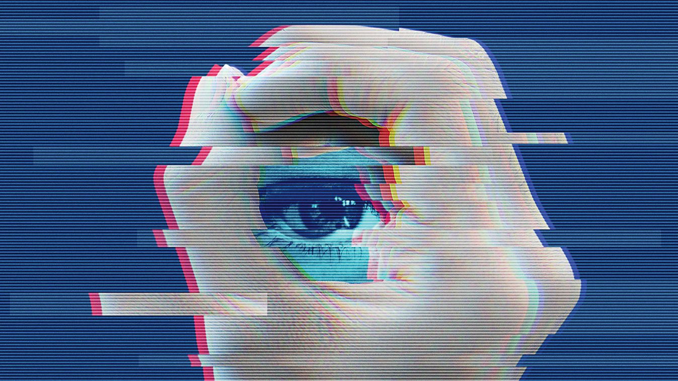 Distorted,Glitch,Digital,Collage,Of,Close-up,Of,An,Eye,Framed