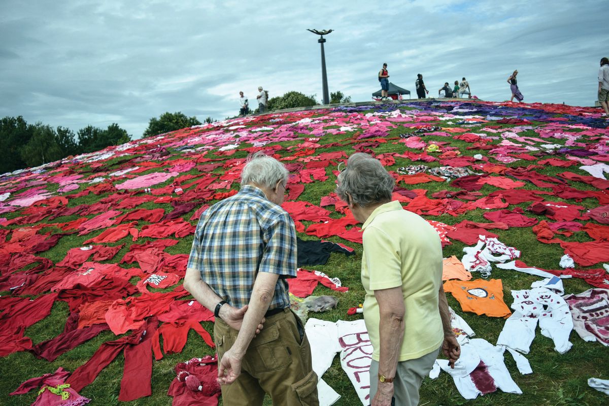 Mountains of Clothes Protest Against Fast Fashion