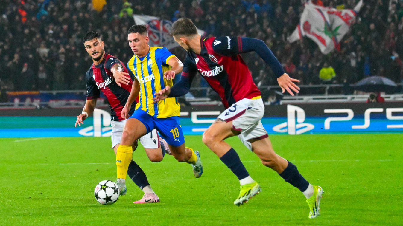 Shakhtar Donetsk's Ukrainian midfielder #10 Georgiy Sudakov runs with the ball during the UEFA Champions League 1st round day 1 football match between Bologna FC and Shakthar Donetsk, at the Stadio Renato Dall'Ara in Bologna on September 18, 2024.  