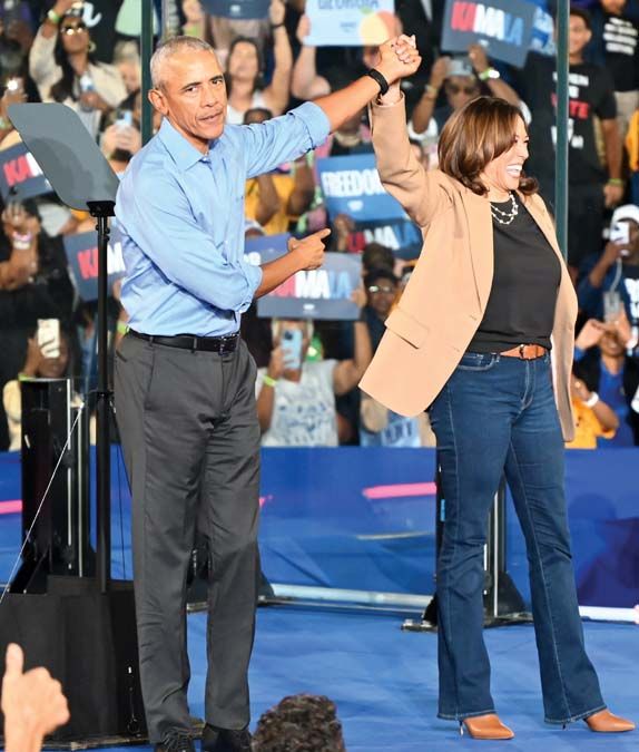 Get-Out-The-Vote Rally In Support Of Kamala Harris With Barack Obama In Clarkston Georgia