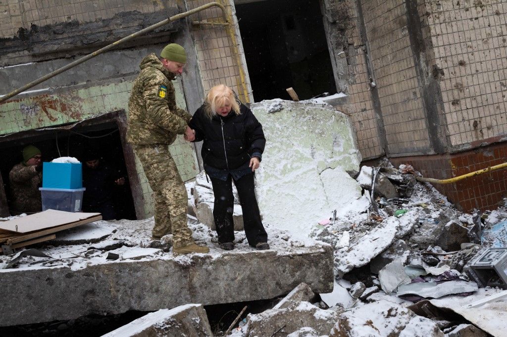 Aftermath of January 2 Russian missile attack in Kyiv