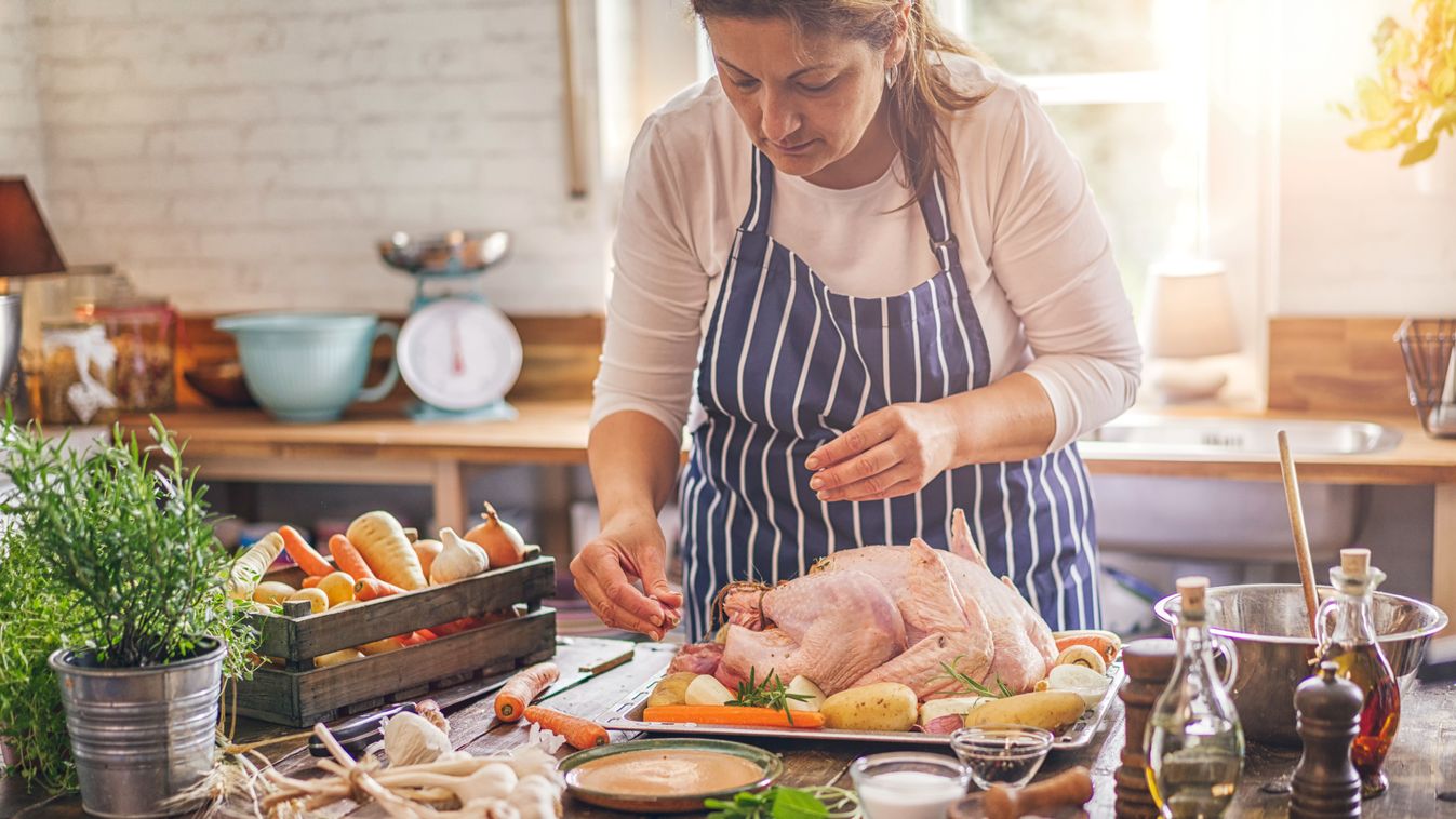 Preparing Stuffed Turkey for Holidays