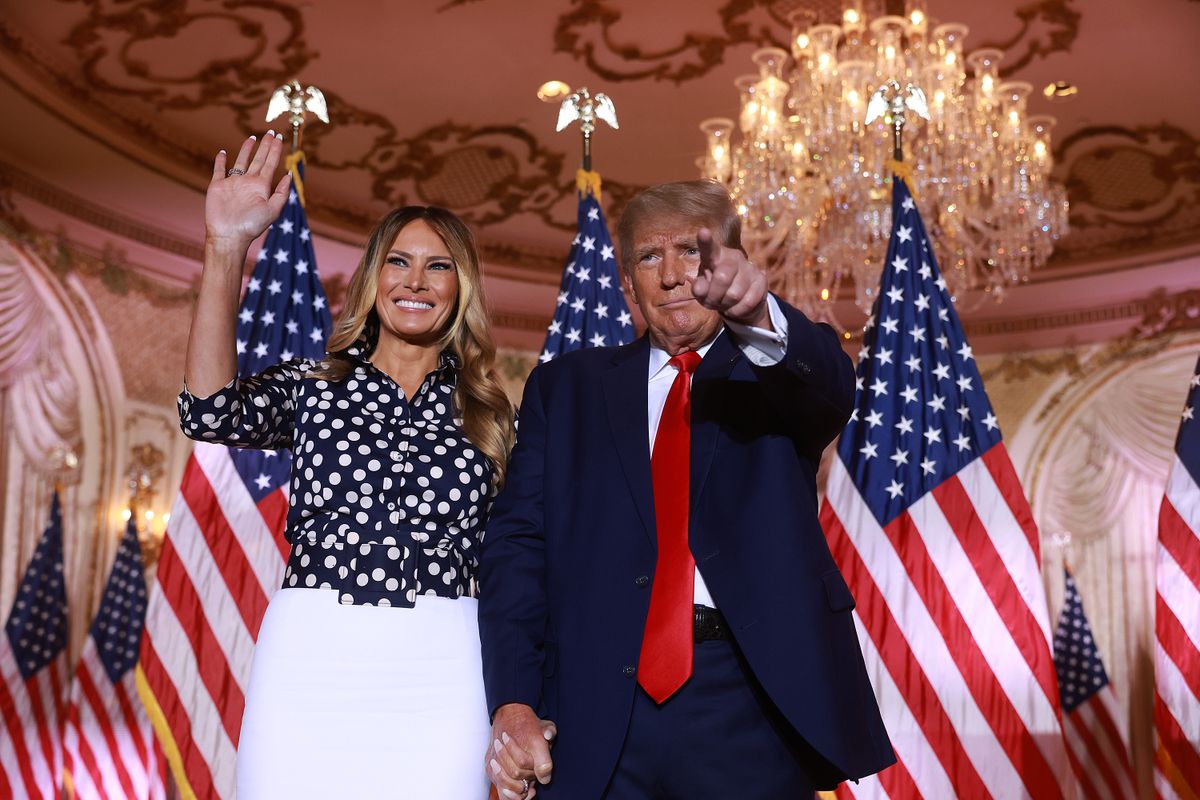 Former U.S. President Donald Trump  Makes An Announcement At His Florida Home