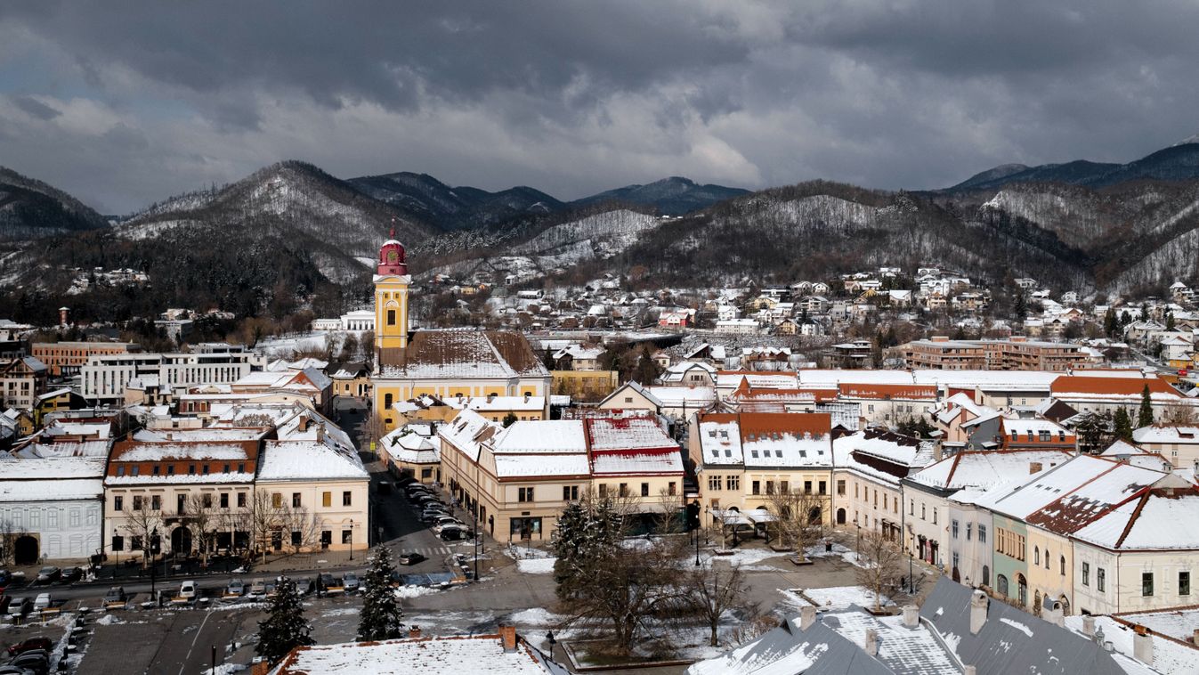 View,From,Above,On,The,Mountains,And,The,Winter,,Snow-covered