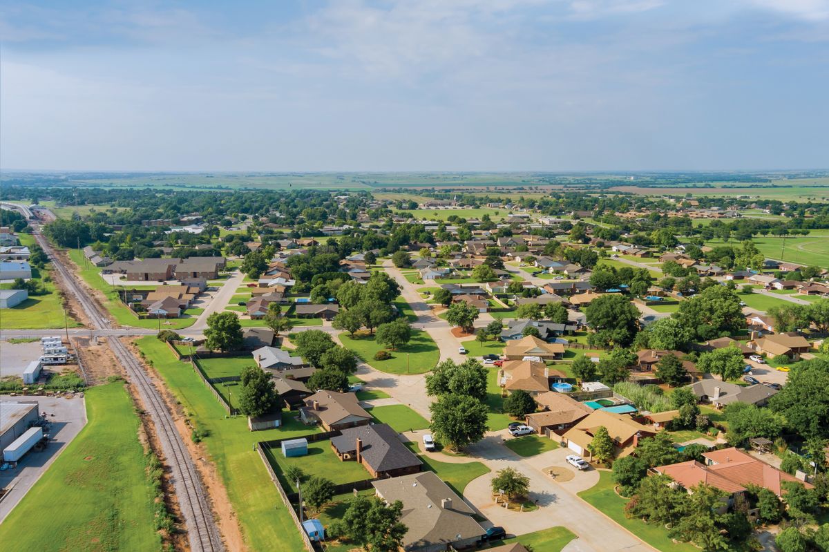 Panorama,Landscape,Scenic,Aerial,View,Of,A,Suburban,Settlement,In