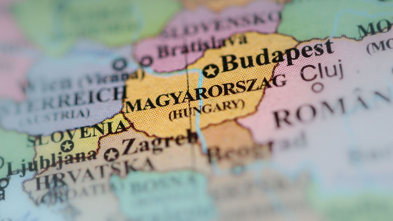 Hungary,On,A,Geo,Map,Of,Europe.