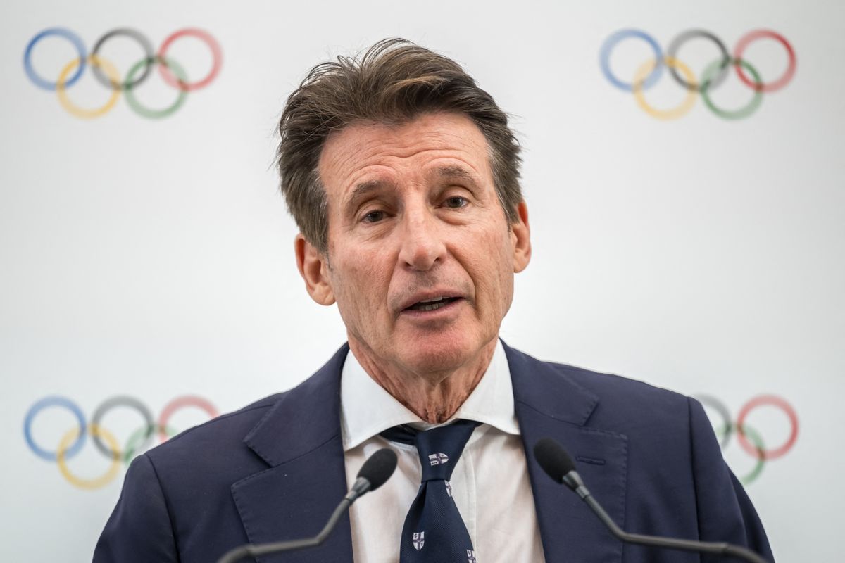 Candidate to the presidency of the International Olympic Committee (IOC) Sebastian Coe speaks during a press conference following a presentation before fellow IOC members, in Lausanne on January 30, 2025. Seven candidates are competing in the elections for the IOC presidency at the 143rd IOC Session, to be held in Greece from March 18 to 21, 2025. 