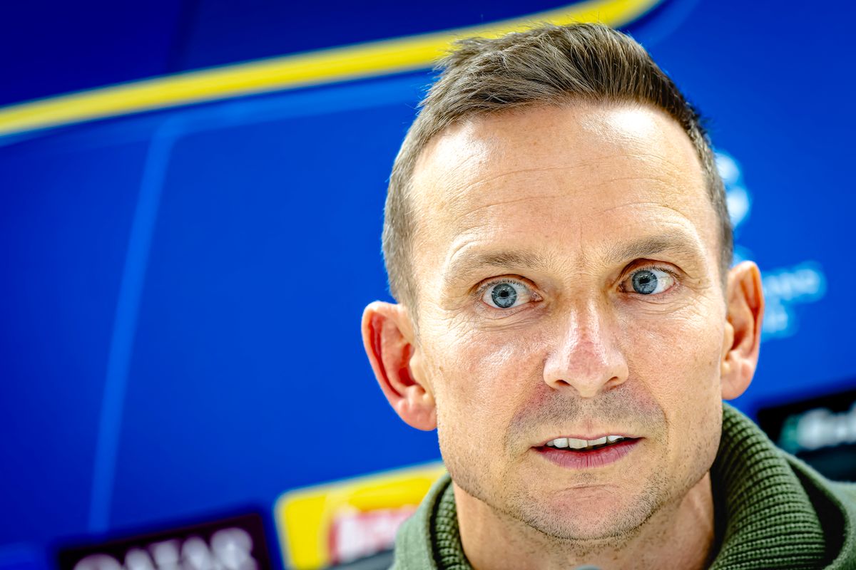 Red Bull Salzburg trainer Pepijn Lijnders speaks during the press conference after the match between Feyenoord and Salzburg at the Feyenoord stadium De Kuip for the UEFA Champions League - League phase - Matchday 4 season 2024-2025 in Rotterdam, Netherlands, on November 6, 2024. 