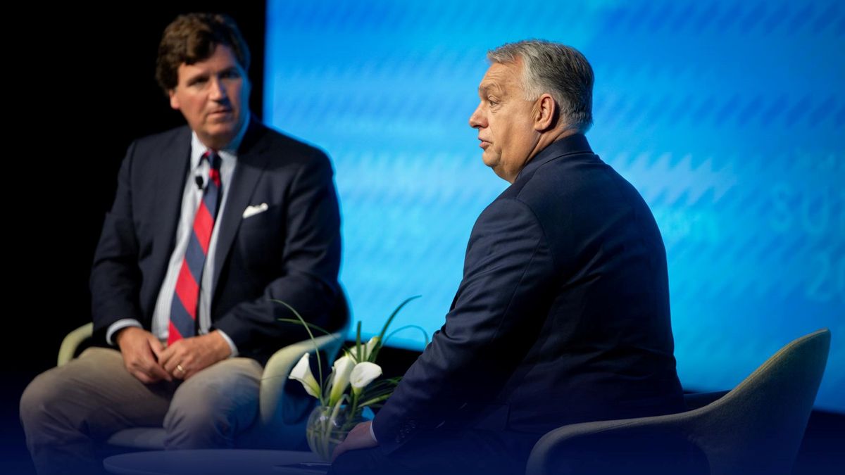 Orbán Viktor Tucker Carlsonnak: Európának „ki kellene józanodnia, de még a ráivás fázisában van”