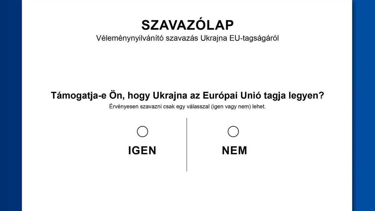 Így fog kinézni az ukrán EU-tagságról szóló véleménynyilvánító szavazólap