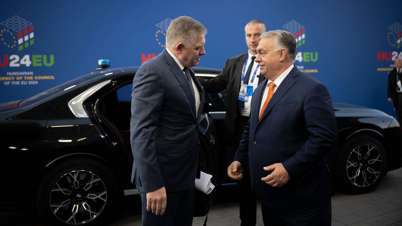 Robert Fico-Orbán Viktor EU-csúcs, 2024. november 8