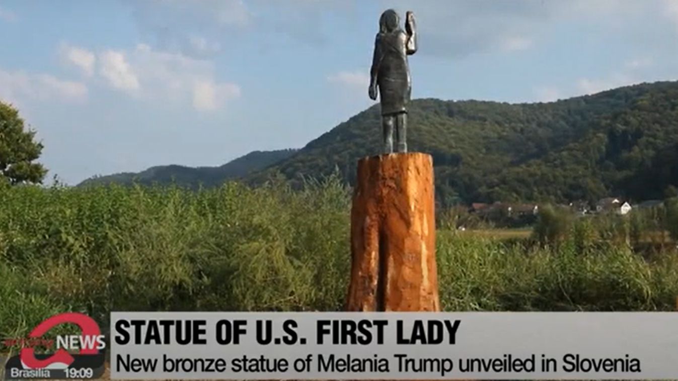 Melania Trump bronzszobra Szlovéniában