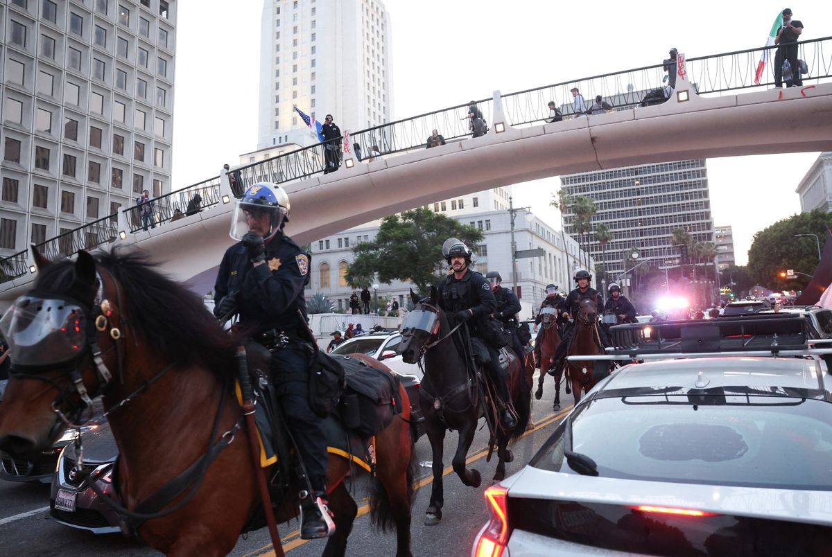 US agents, protesters clash again in Los Angeles over immigration raids