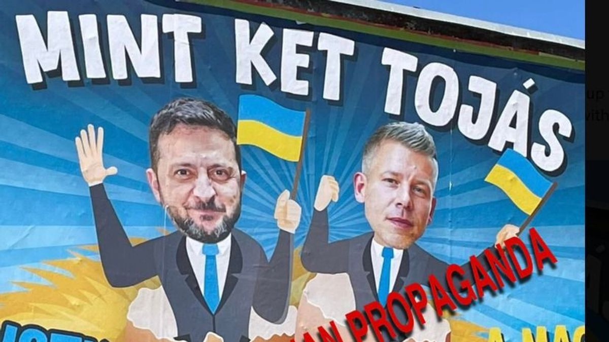 Kijev kiakadt a hazai plakátokon, amelyben Magyar Pétert Zelenszkijhez hasonlítják