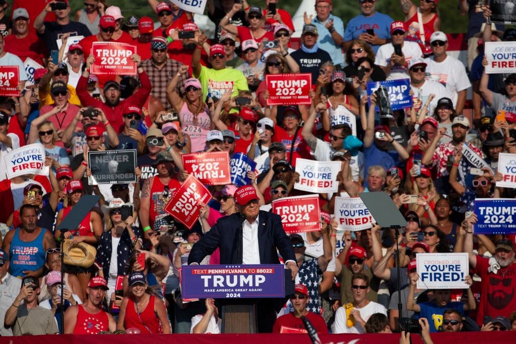 Donald Trump holds an election rally