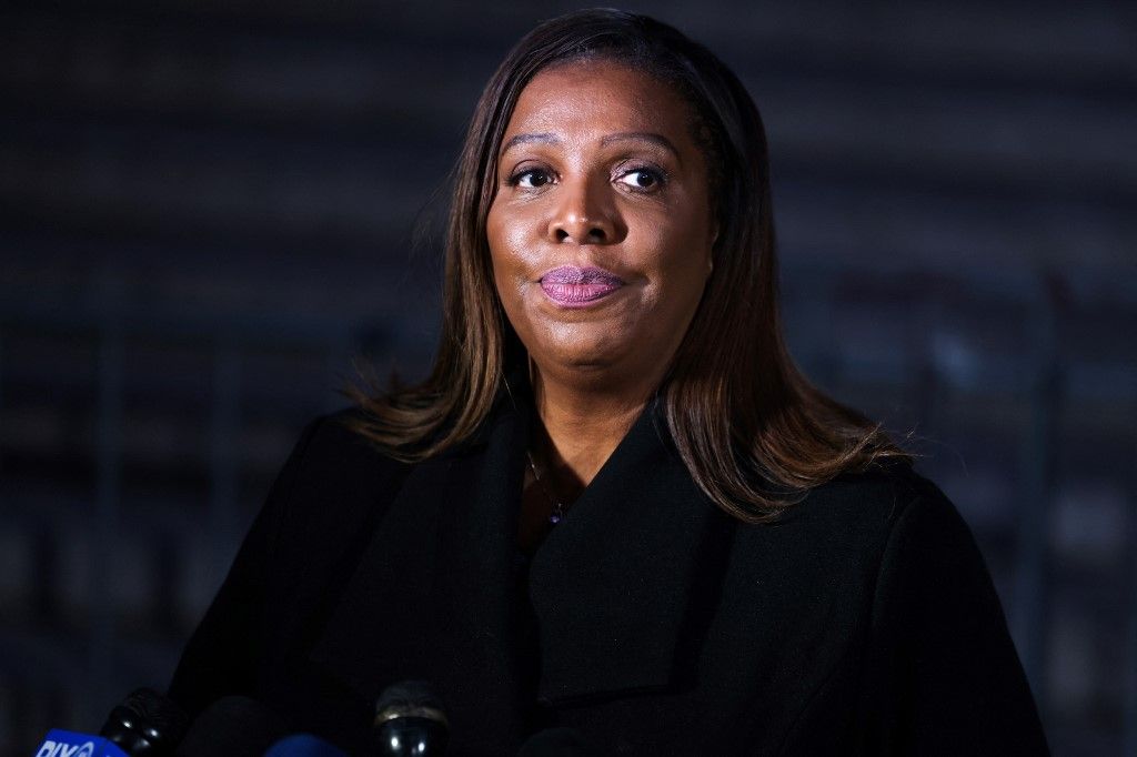 Trump perei: Letitia James New York főügyésze, aki Trump üldözését személyes kereszteshadjáratának nyilvánította. Charly TRIBALLEAU / AFP