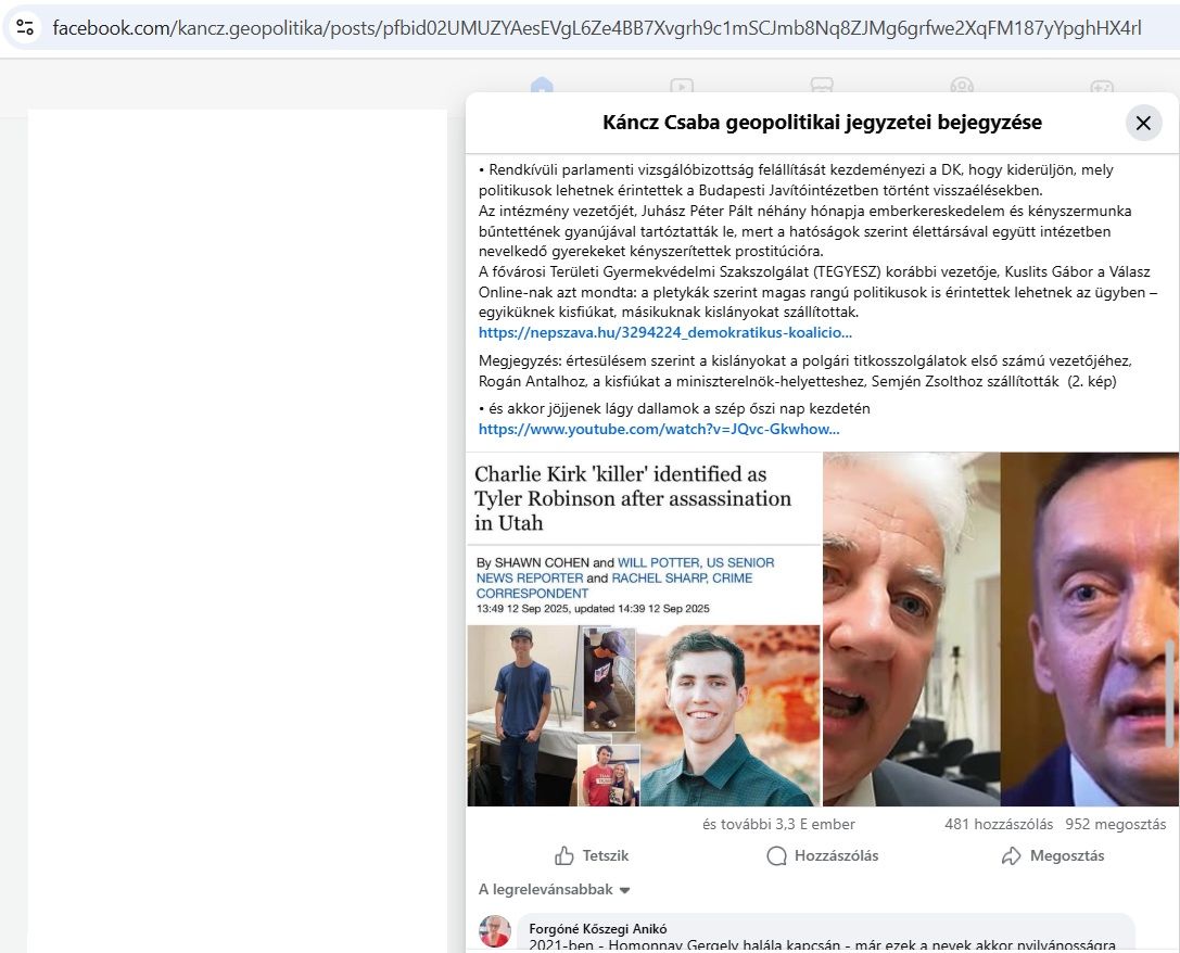 Káncz Csaba, Facebook, Privátbankár