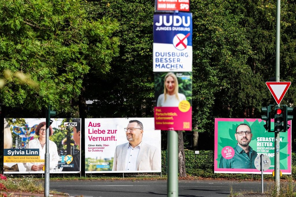 Election posters ahead of the local elections in North Rhine-Westphalia