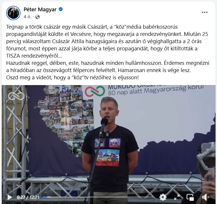 Magyar Péter és a 12 percig tartó 25 perc