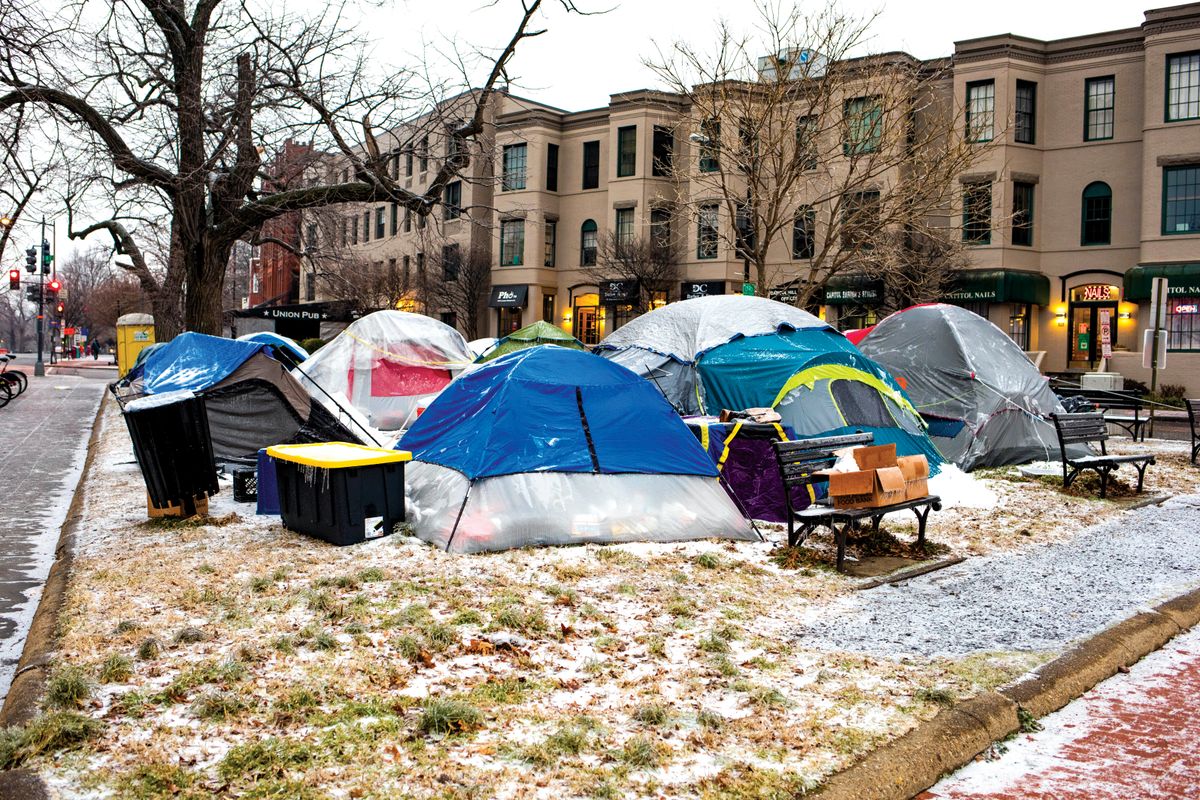 Washington,,Dc,,Usa,-,Feb.,14,,2020:,Homeless,Tents,Covered
