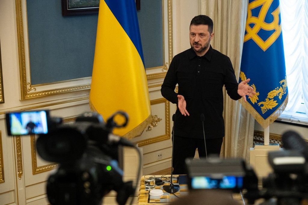 Feltételezett magyar drónok miatt balhézik Zelenszkij. Fotó: Danylo Antoniuk / ANADOLU / Anadolu via AFP