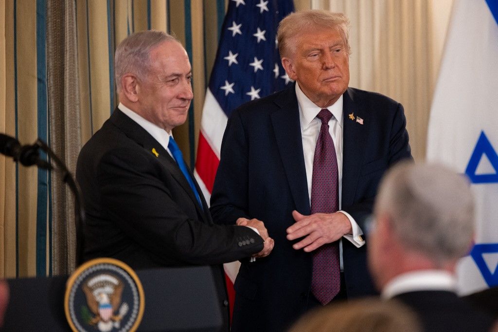 Izrael belegyezett Trump 20 pontos béketervébe és a gázai háború lezárásába. STRINGER / ANADOLU / Anadolu via AFP