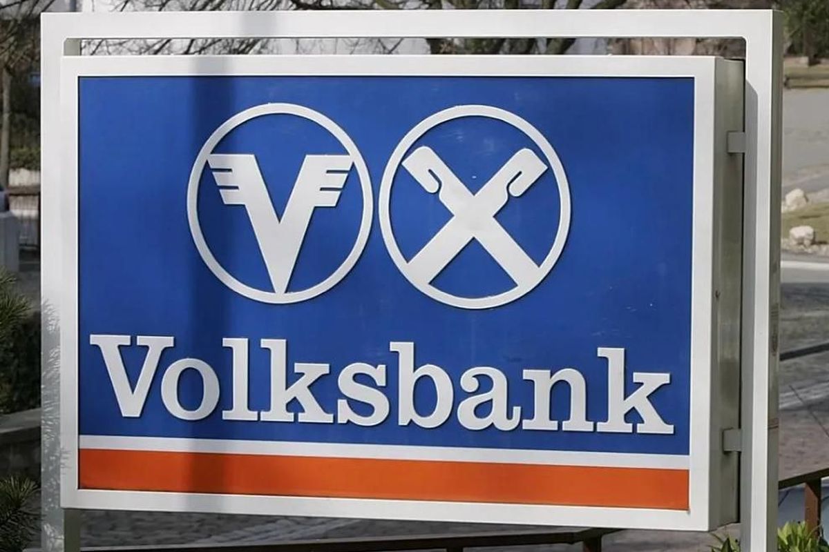 A Volksbank in Ostwestfalen logója – A pénzintézetek célzott támadást indítottak az AfD ellen
