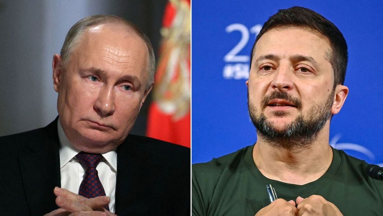 Putyin és Zelenszkij.