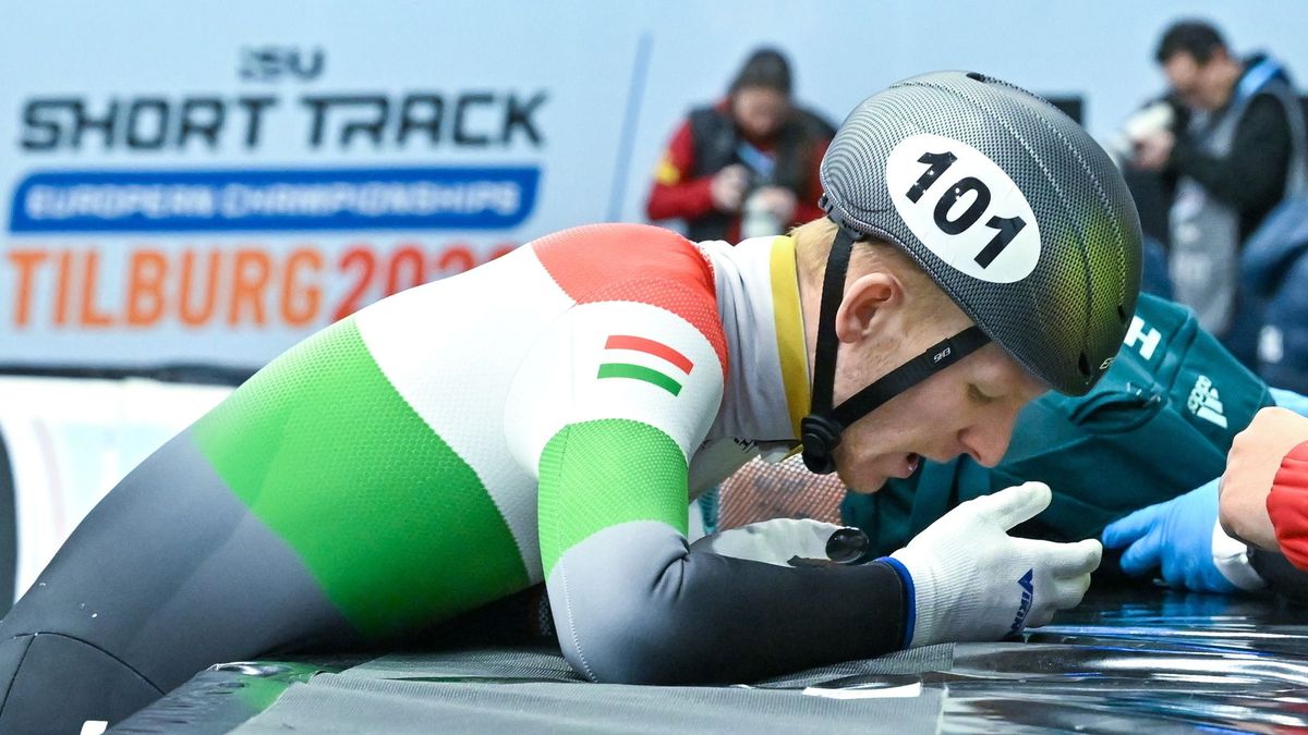 Hajszálon múlott a tragédia: Tiborcz Dániel gyorskorcsolyázó hatalmasat esett