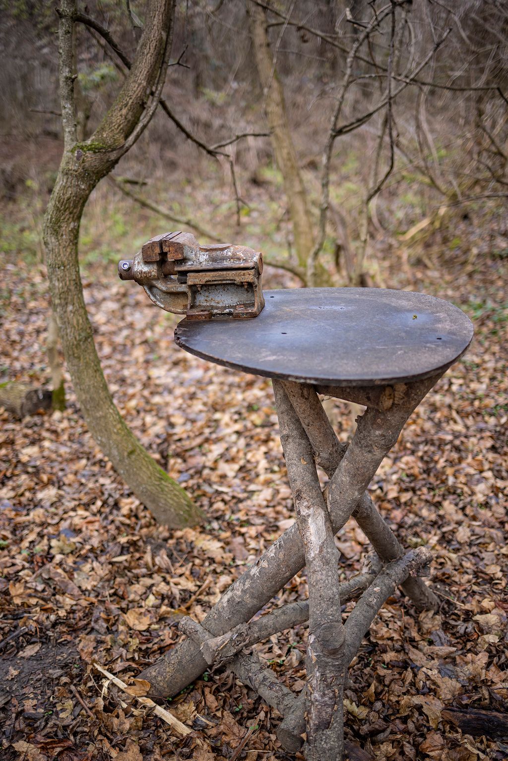 20251208 Bakonybél Kunyhóépítő Erdész Gerzson által tervezett reciprokházak a Bakony mélyén Fotó: Kállai Márton