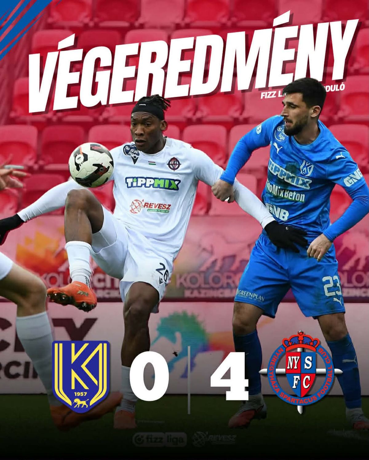 Négygólos különbség az NB I vasárnapi játéknapjának első meccsén