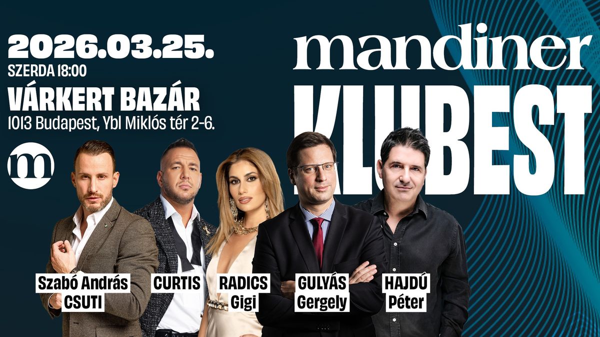 Jön a Mandiner Klubest: Gulyás Gergely és Hajdú Péter a Várkert Bazárban!