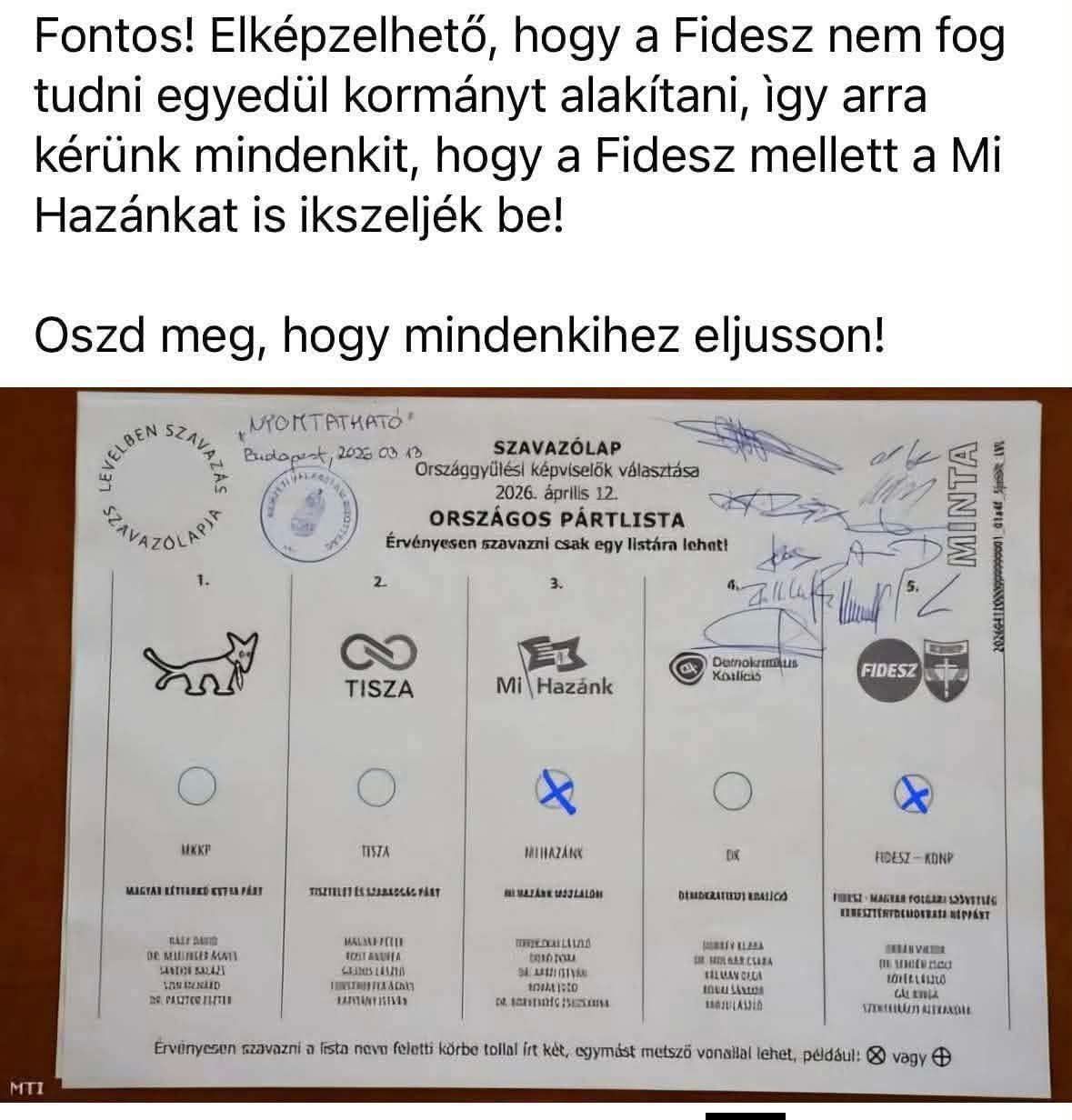 országgyűlési választás, szavazólap, megtévesztés