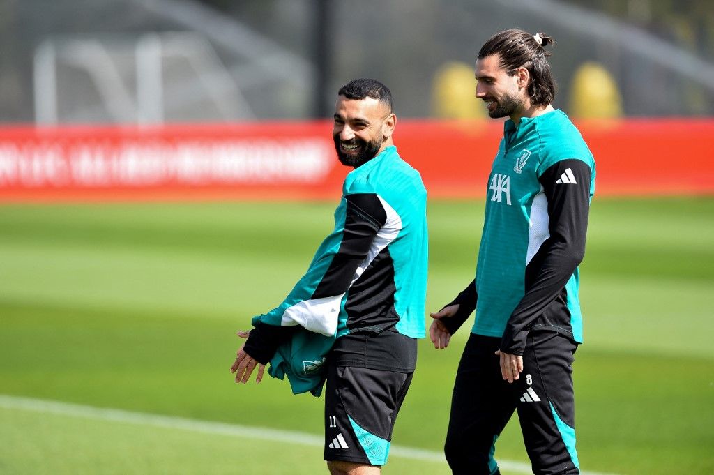 Szoboszlai Dominik, Mohamed Szalah, Liverpool, edzés