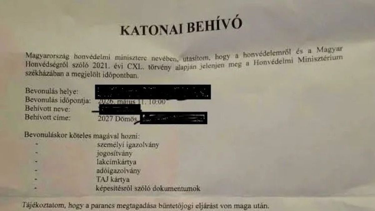 Katonai behívót kapott több magyar állampolgár is